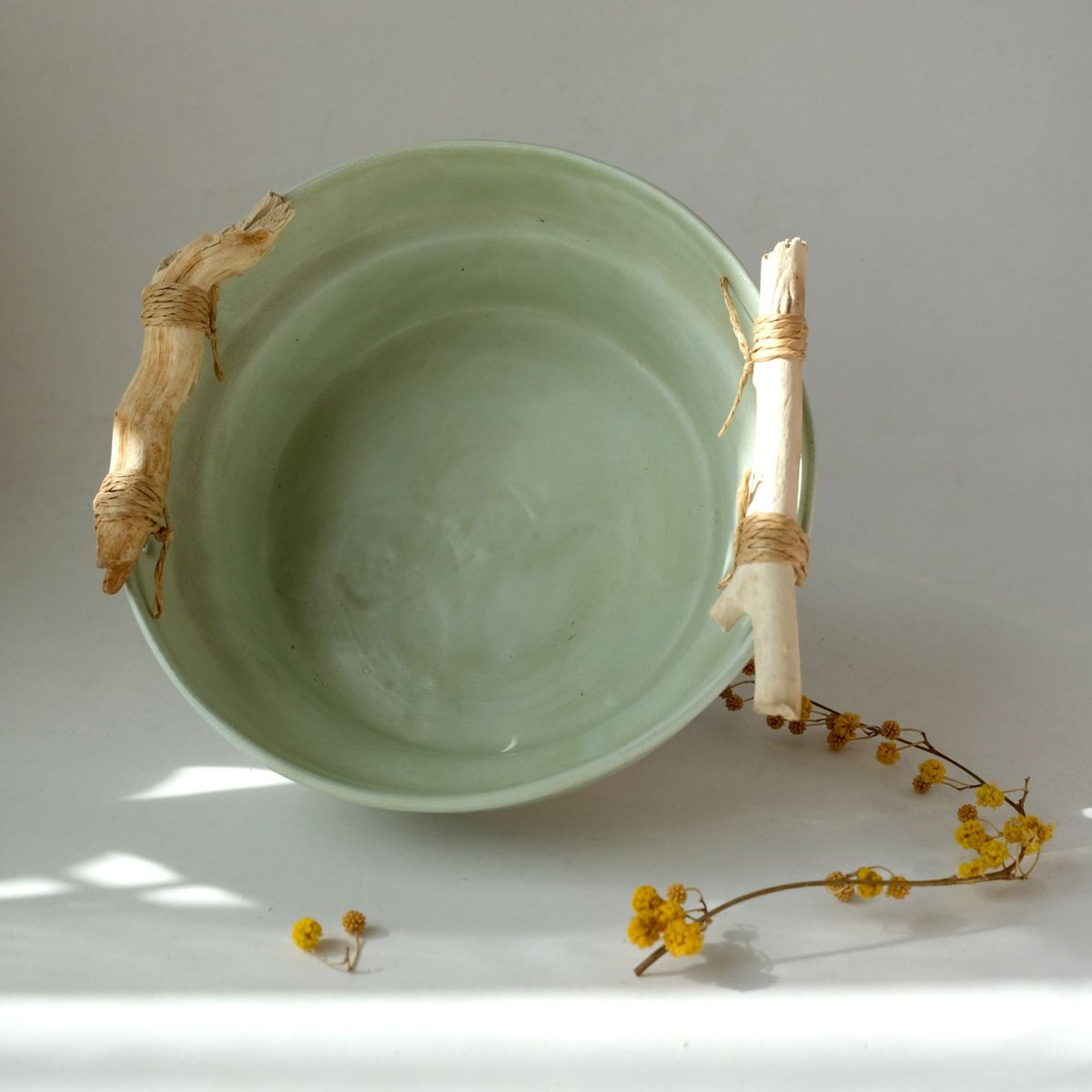 Ahşap Kulplu Su Yeşili Kase — Sahar Babayiğit 2